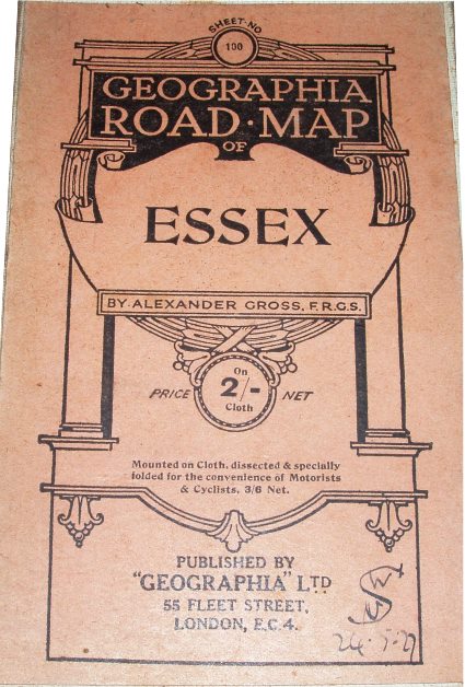 Geographia Road Map of Essex, Sheet 100, 1922 cover